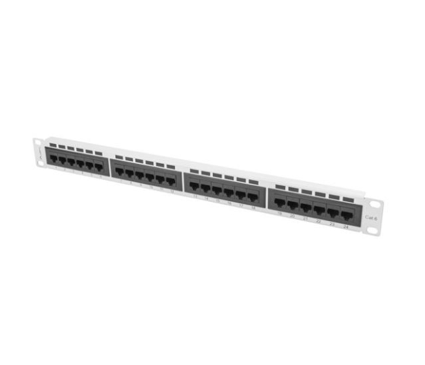LANBERG Patch Panel 24 Port 1U Kat.6 szary PPU6-1024-S - 457378 - zdjęcie 4